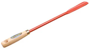 Gouge à asperges, acier laqué et manche bois, 46 × 3 cm