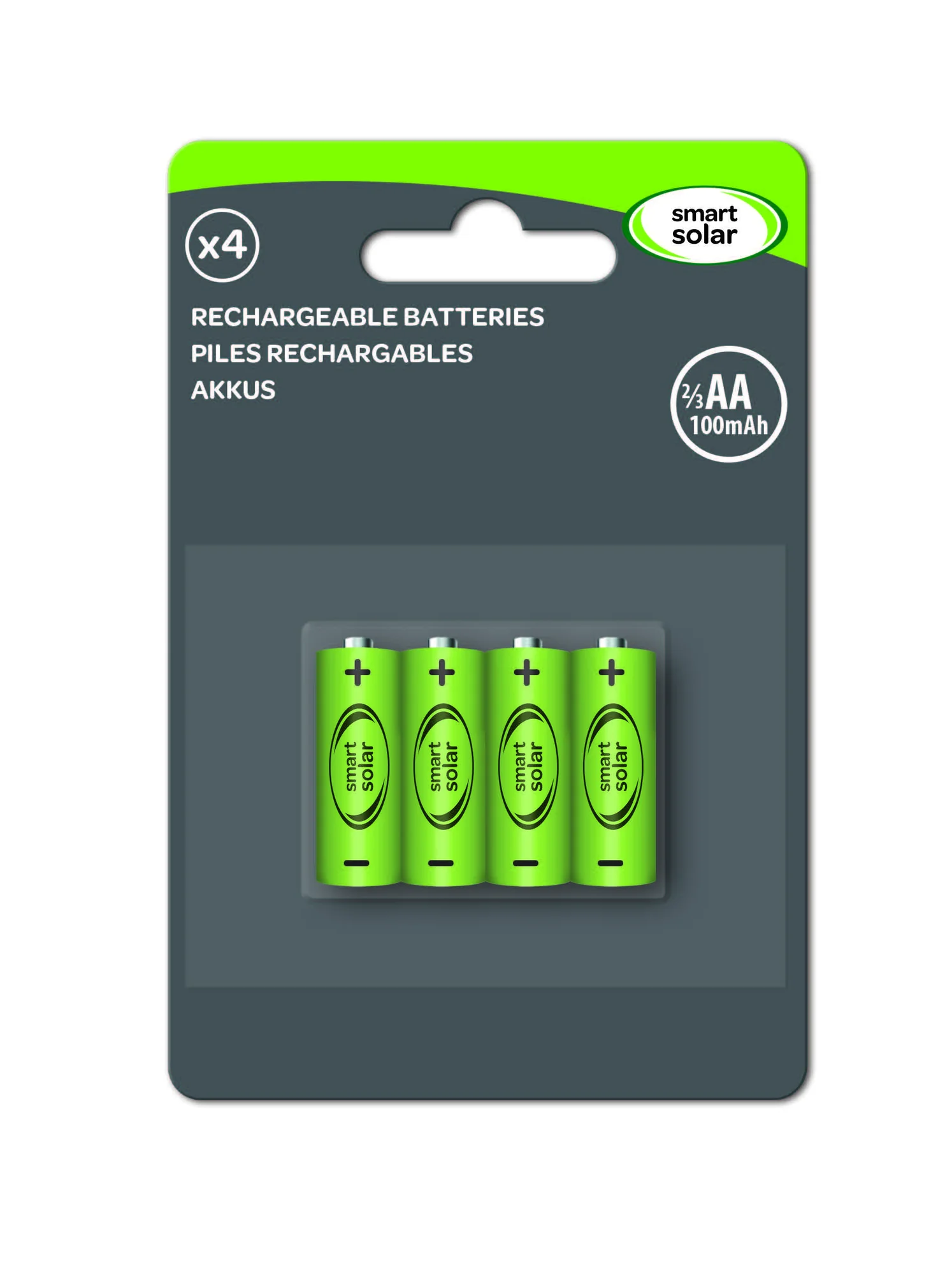 Piles rechargeables 2/3 AA, lot de 4