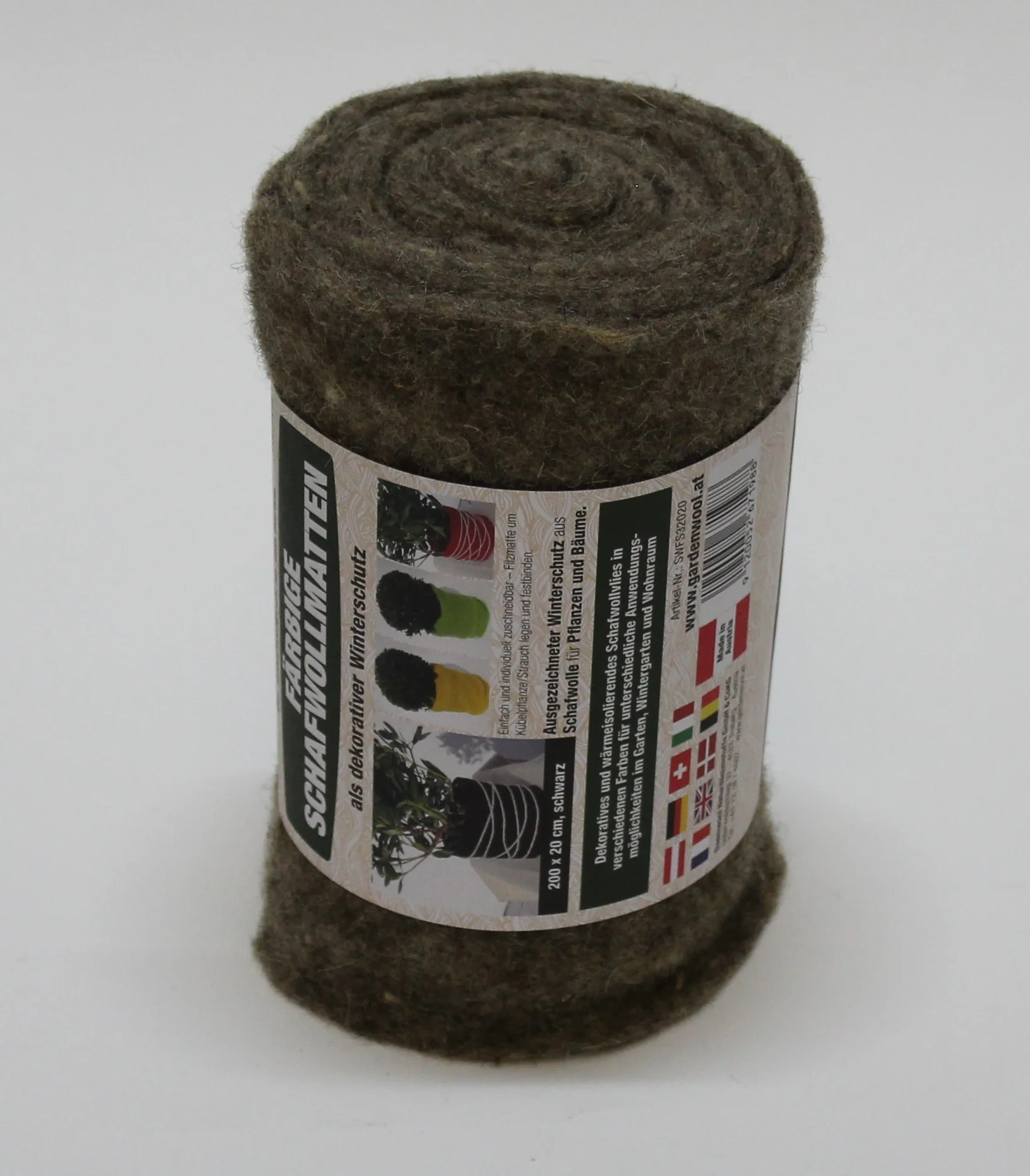 GardenWool® Natte de protection hivernale noir naturel, 200 × 20 cm