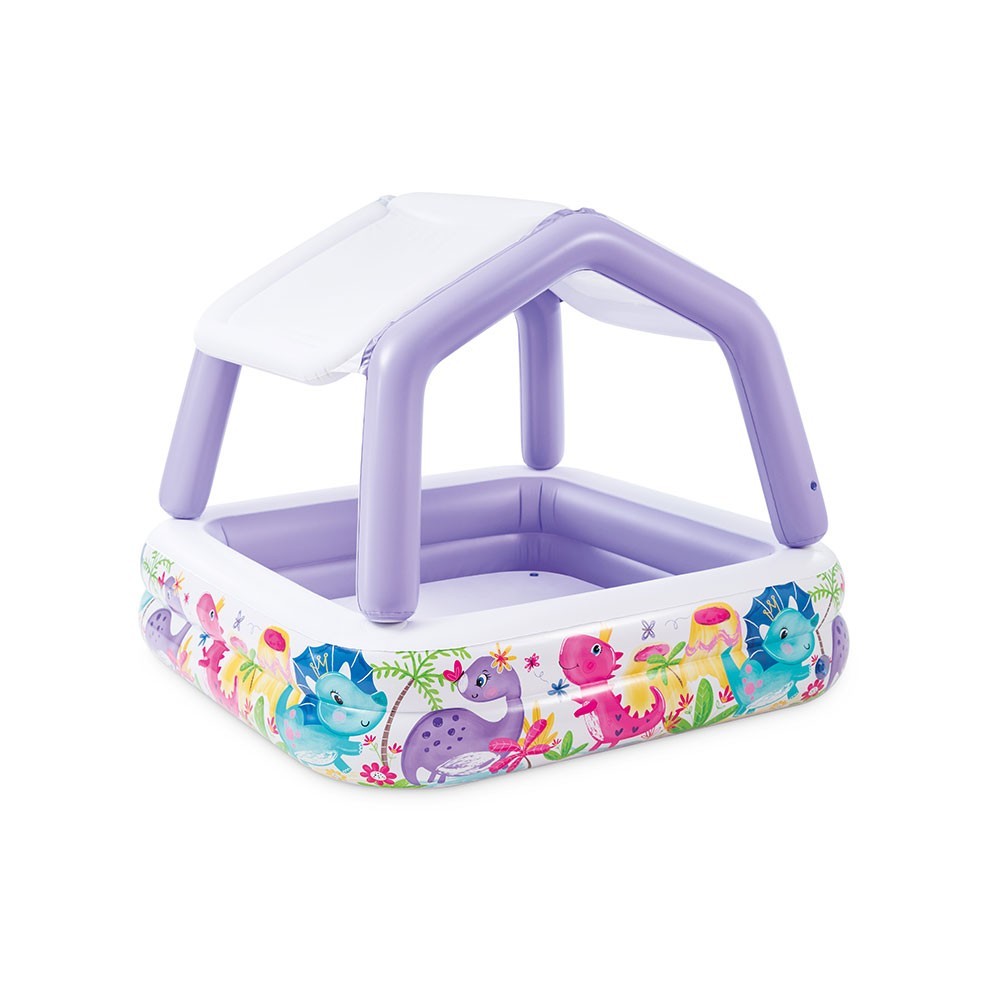 Piscinette gonflable avec ombrelle - Dino