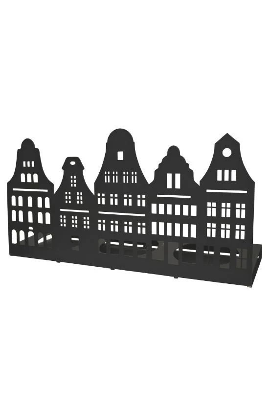 Kerzenständer Stadtsilhouette, Zink