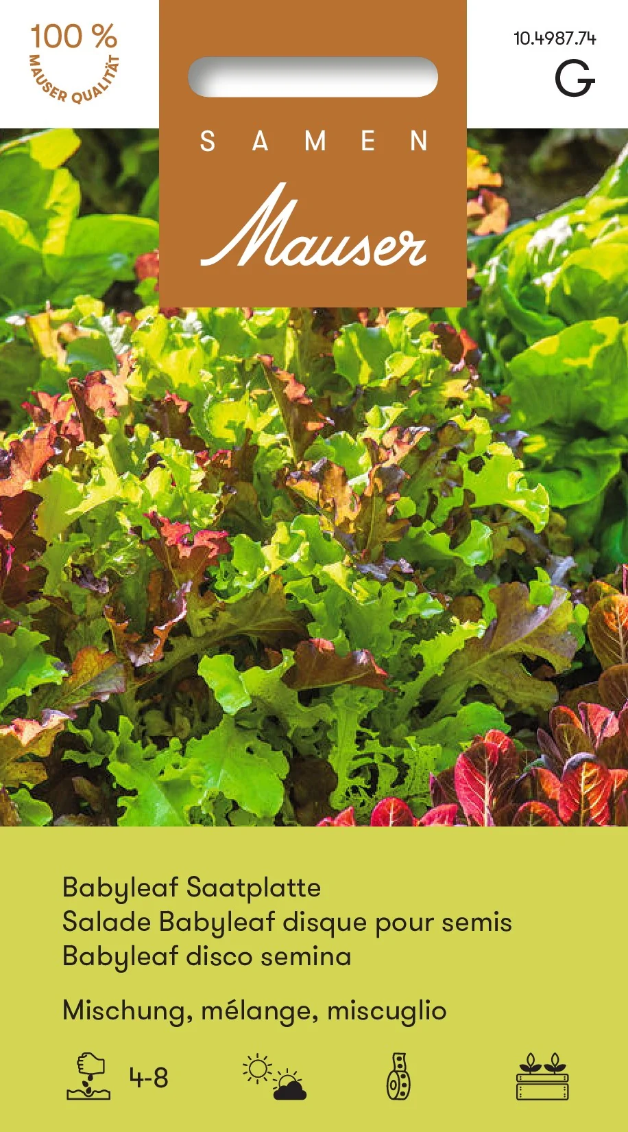 Salade Babyleaf en mélange, disque de semis