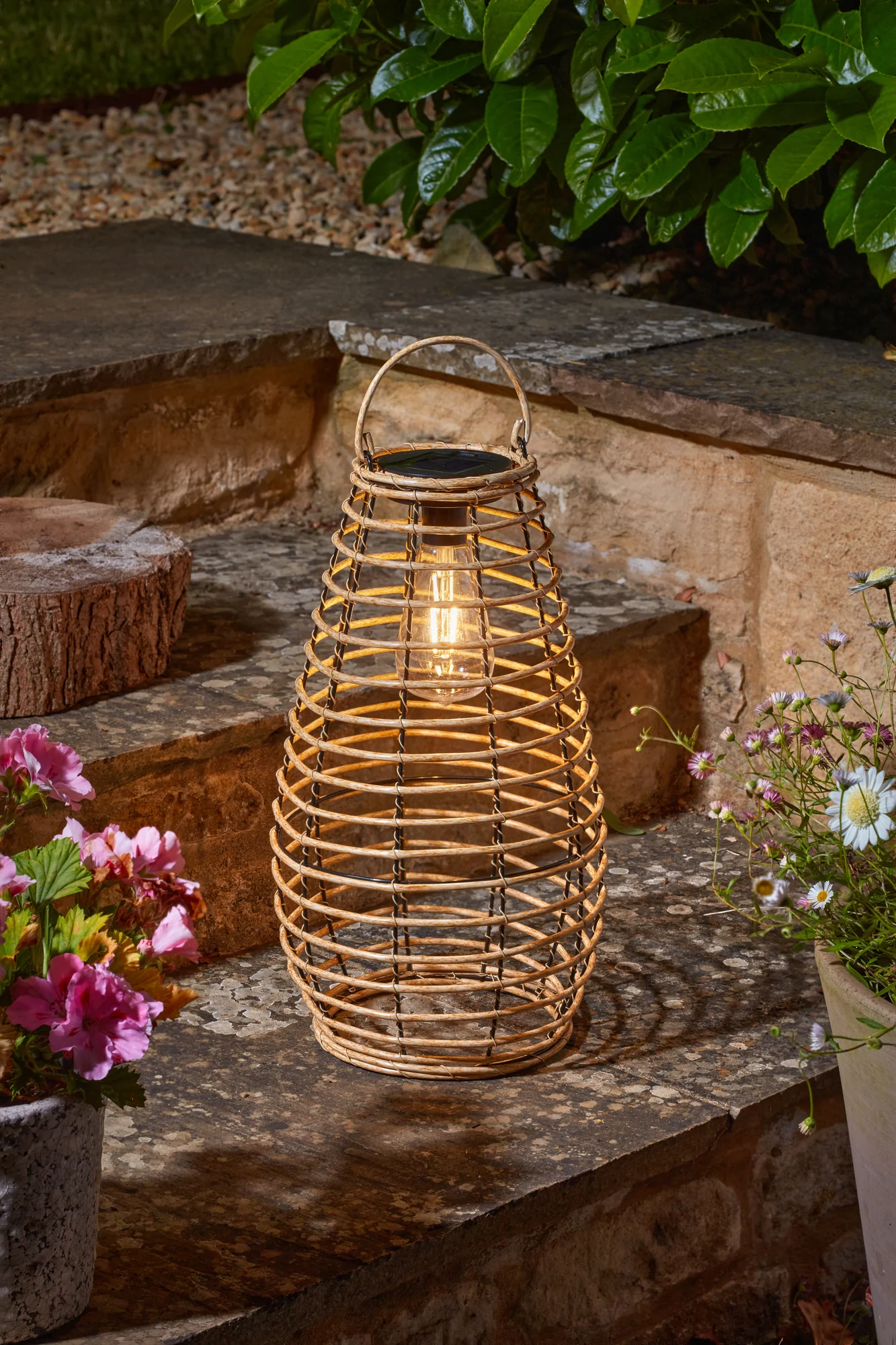 Solar-Laterne Venus Natural (Rattan-Optik)