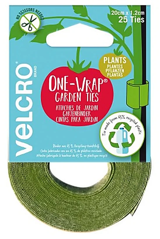 Attaches de jardin auto-agrippantes, 65 % plastique recyclé, 20 cm, 25 bandes