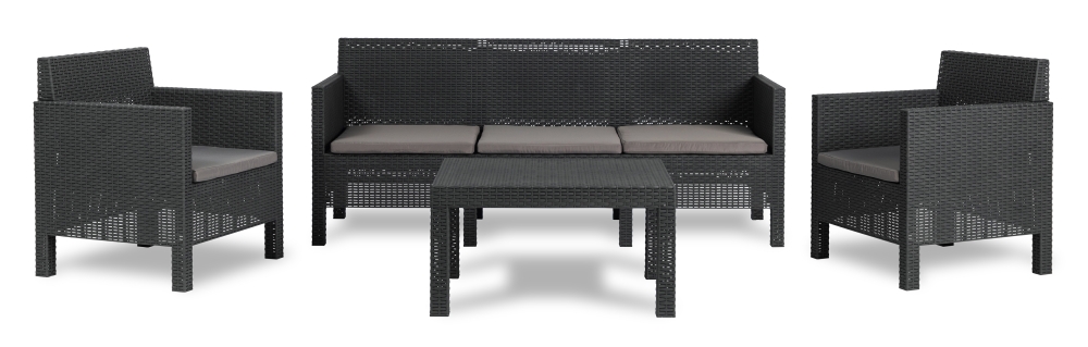 Salon de jardin 5 places Penelope - Anthracite