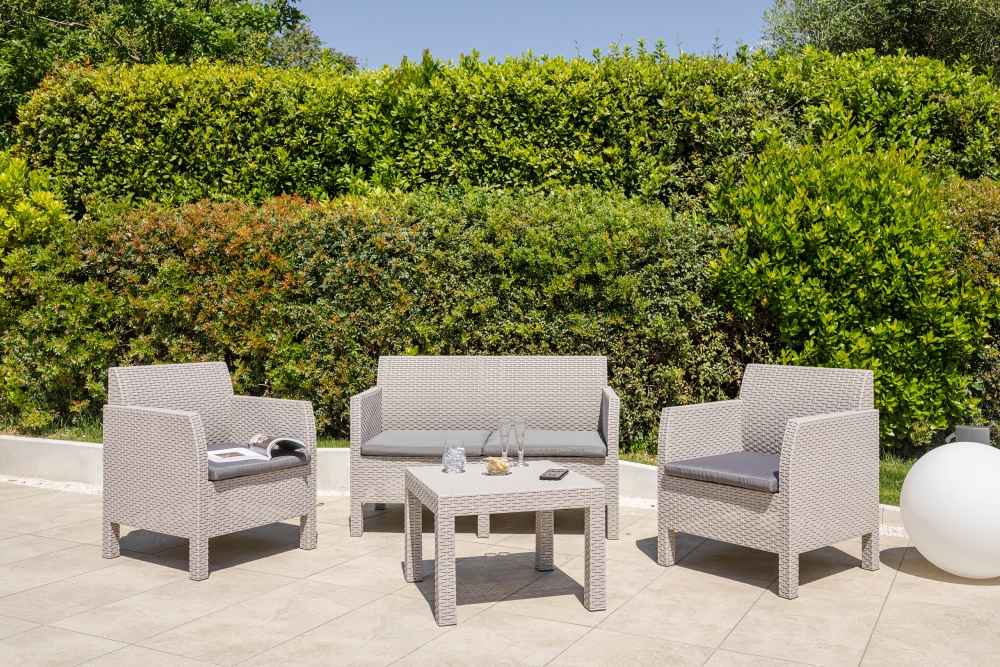 Salon de jardin 4 places Matilde - Taupe