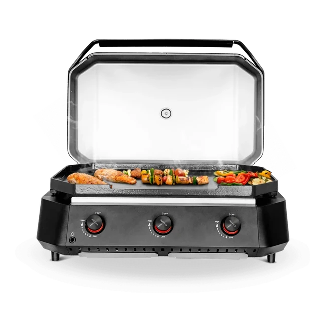 Plancha G-800 au gaz 3 feux - avec couvercle