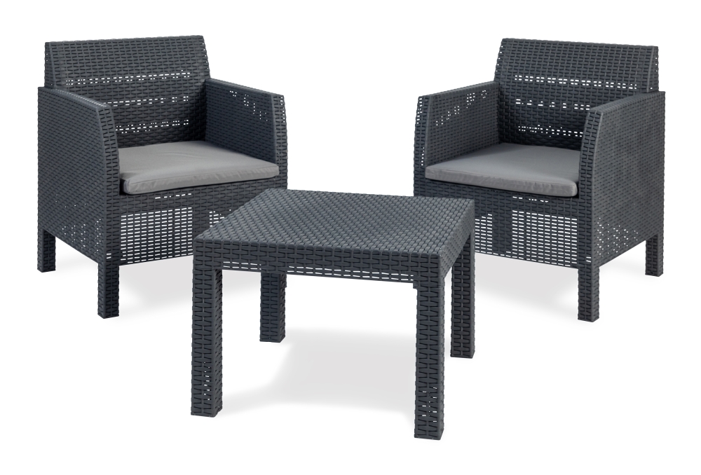 Salon de jardin 2 places Matilde - Anthracite