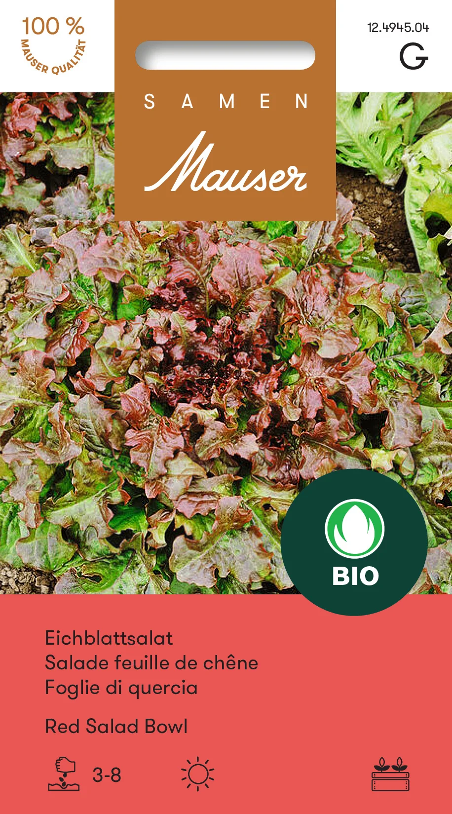 Bourgeon Bio Salade feuille de chêne Red Salad Bowl