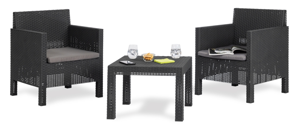Salon de jardin 2 places Penelope - Anthracite
