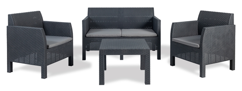 Salon de jardin 4 places Matilde - Anthracite