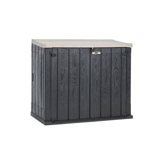 Coffre de jardin Stora Way Plus XL 1270 litres - Anthracite foncé | gris chaud