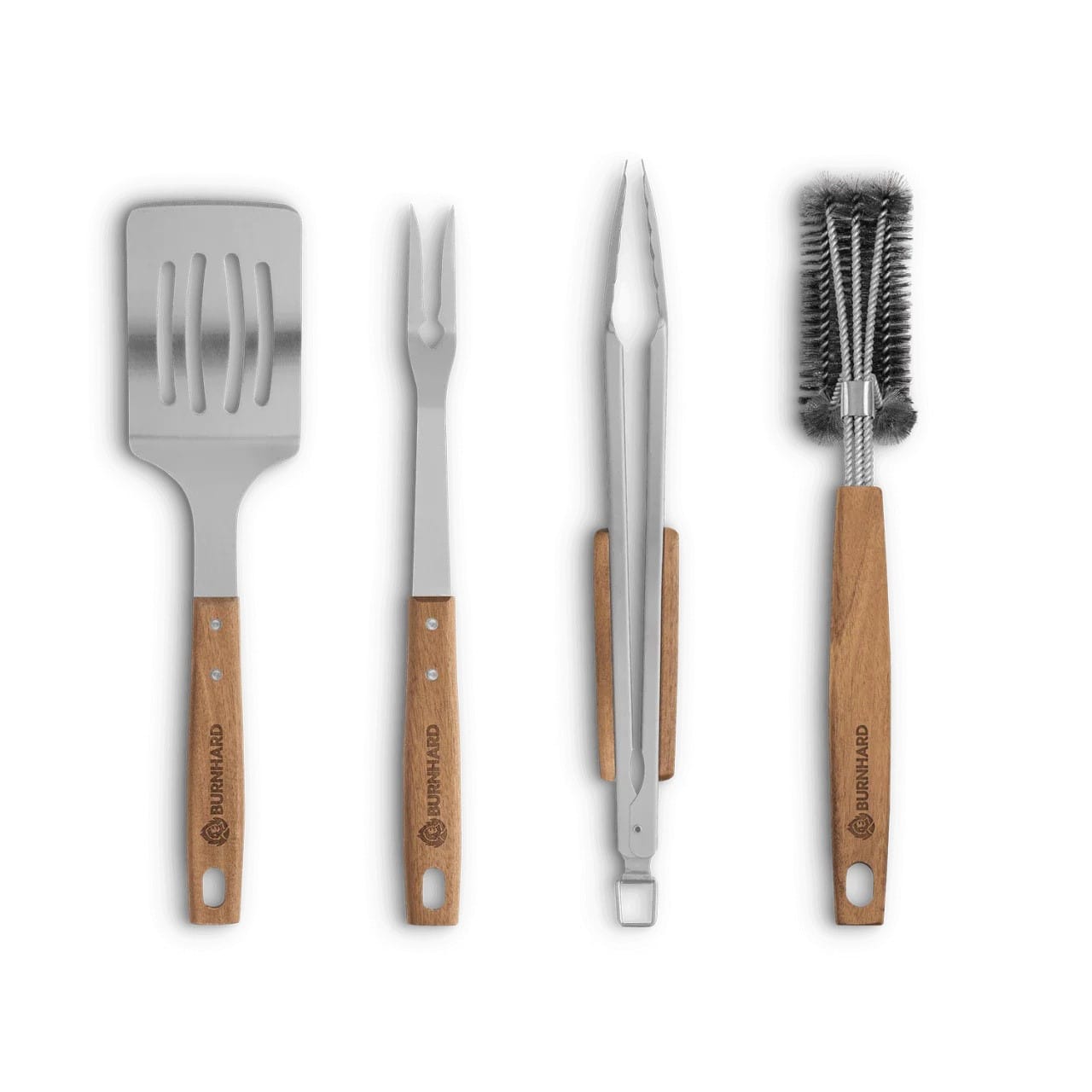 Ustensiles de barbecue en bois d'acacia - lot de 4