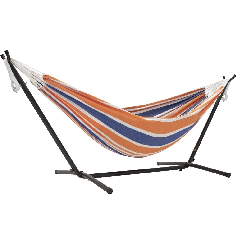 Hamac Brésilien 2 places avec support en acier - Orange Punch