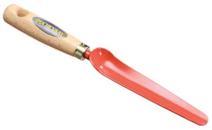 Couteau désherbeur, acier laqué et manche bois, 32.5 × 4 cm