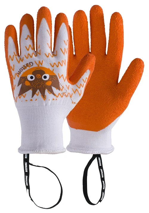 Gant enfant Rostaing « Gaston le hérisson », blanc/orange, 6-8 ans