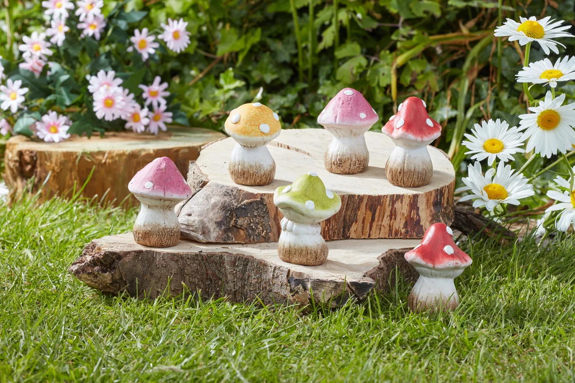 Keramikpilze «DécoShrooms» 6er-Set, 7 cm