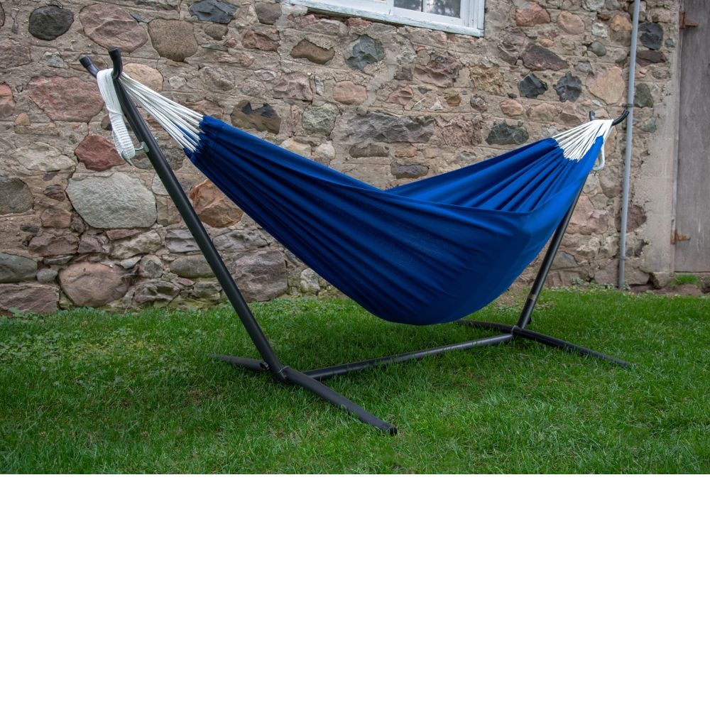 Hamac Brésilien 2 places avec support en acier - Royal Blue