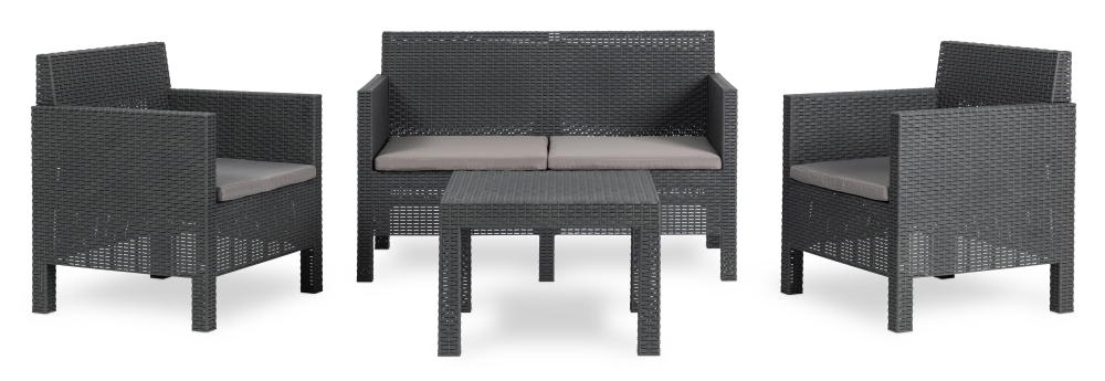 Salon de jardin 4 places Penelope - Anthracite penelope