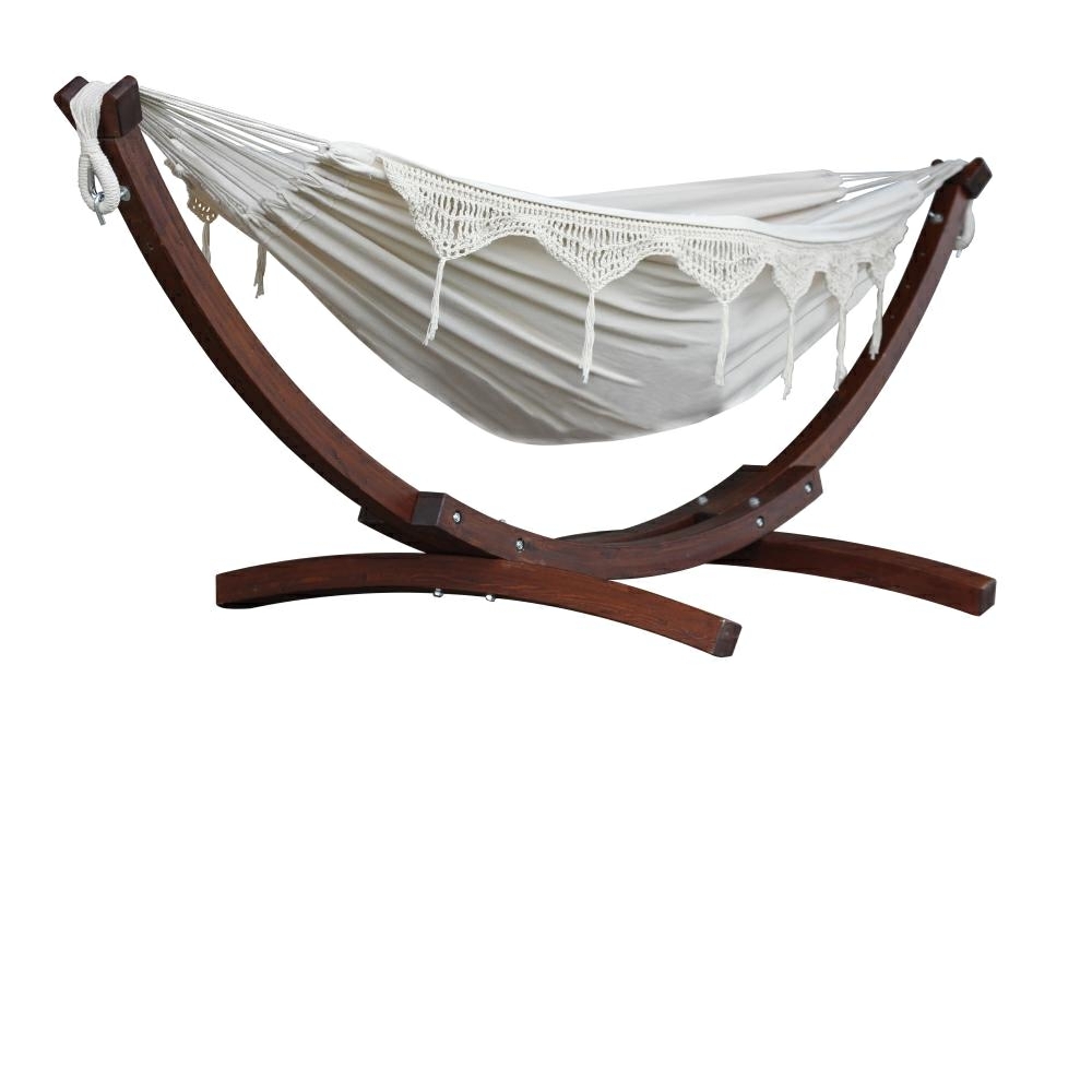Hamac Brésilien 2 places avec support en bois - Natural