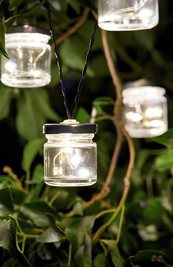 Solar-Lichterkette Firefly mit 10 Einmachgläsern