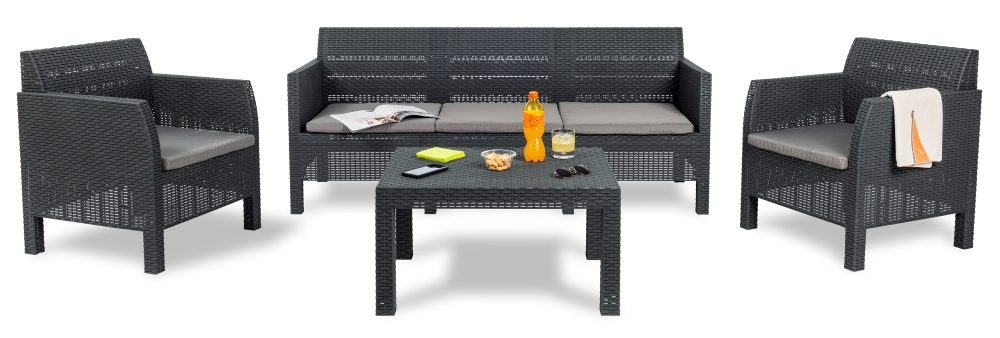 Salon de jardin 5 places Matilde - Anthracite
