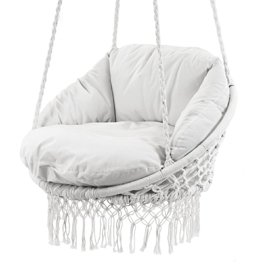 Chaise hamac de luxe en macramé - Blanc