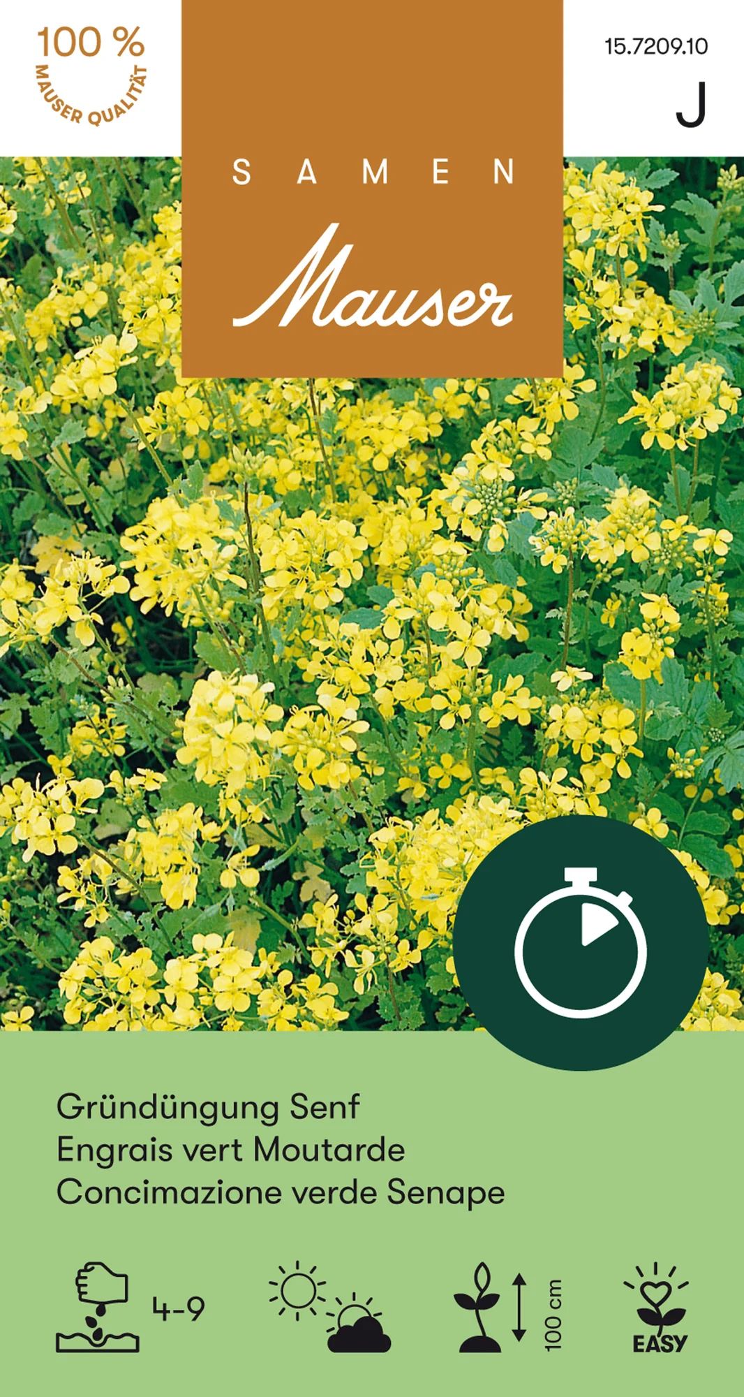 Engrais vert 'Courte durée' (moutarde à semer), 250 g (50 m²)
