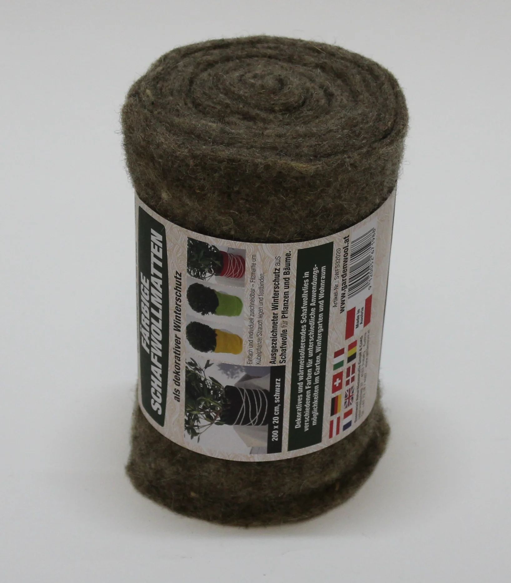 GardenWool® Natte de protection hivernale noir naturel, 200 × 20 cm