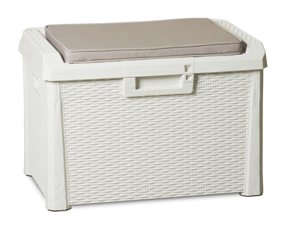 Coffre de jardin Santorini Plus 125 litres - Blanc laitier
