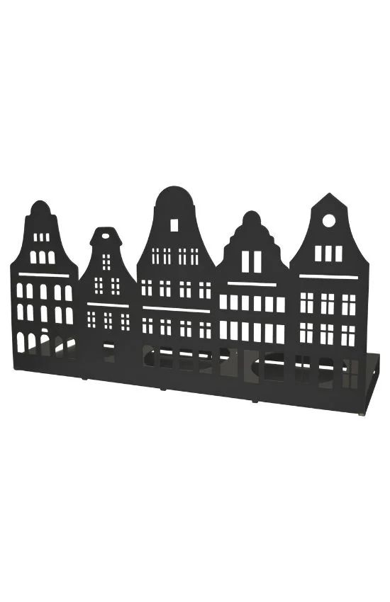 Kerzenständer Stadtsilhouette, Zink