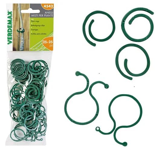 Anneaux pour plantes, assortiment de 2 sortes, 50 pièces (2 × 25)