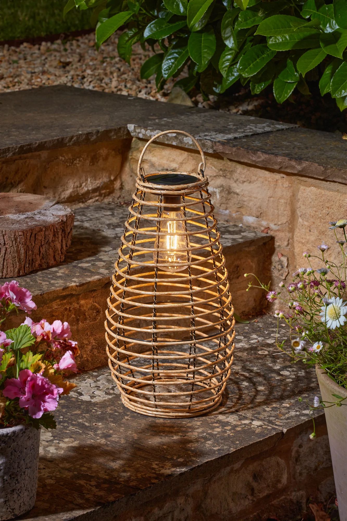 Solar-Laterne Venus Natural (Rattan-Optik)