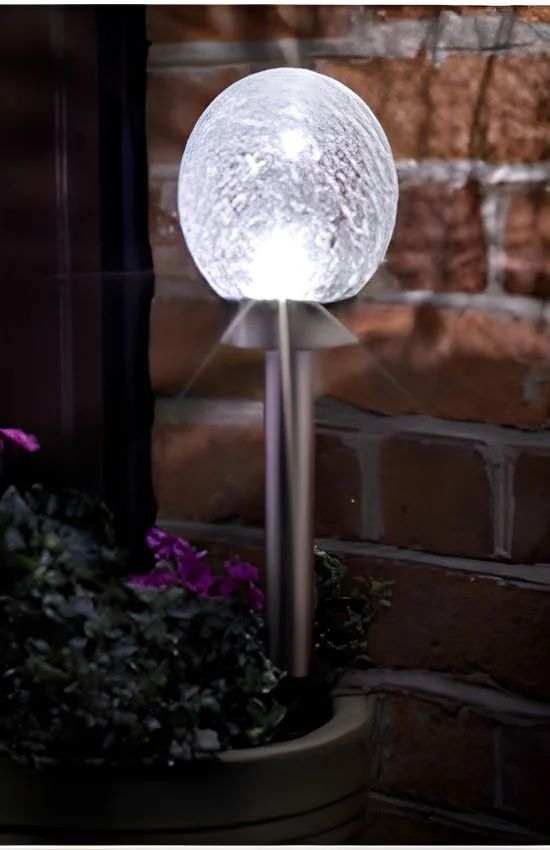 Balise solaire Aurora à globe craquelé, 5 lumens
