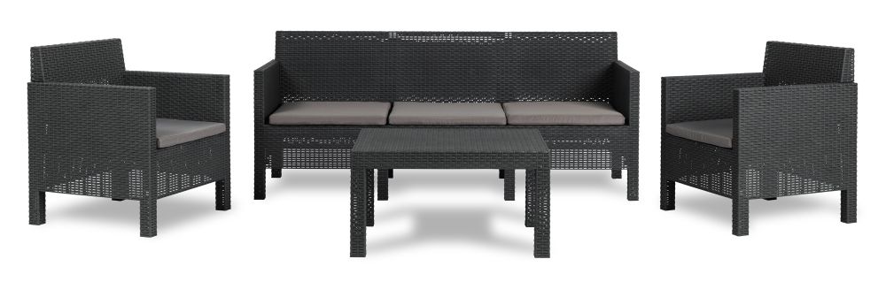 Salon de jardin 5 places Penelope - Anthracite