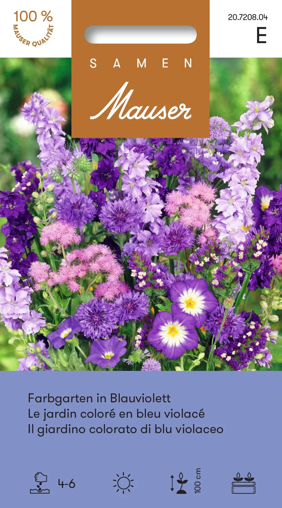 Le jardin coloré en bleu violacé
