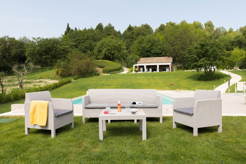 Salon de jardin 5 places Matilde - Taupe gris