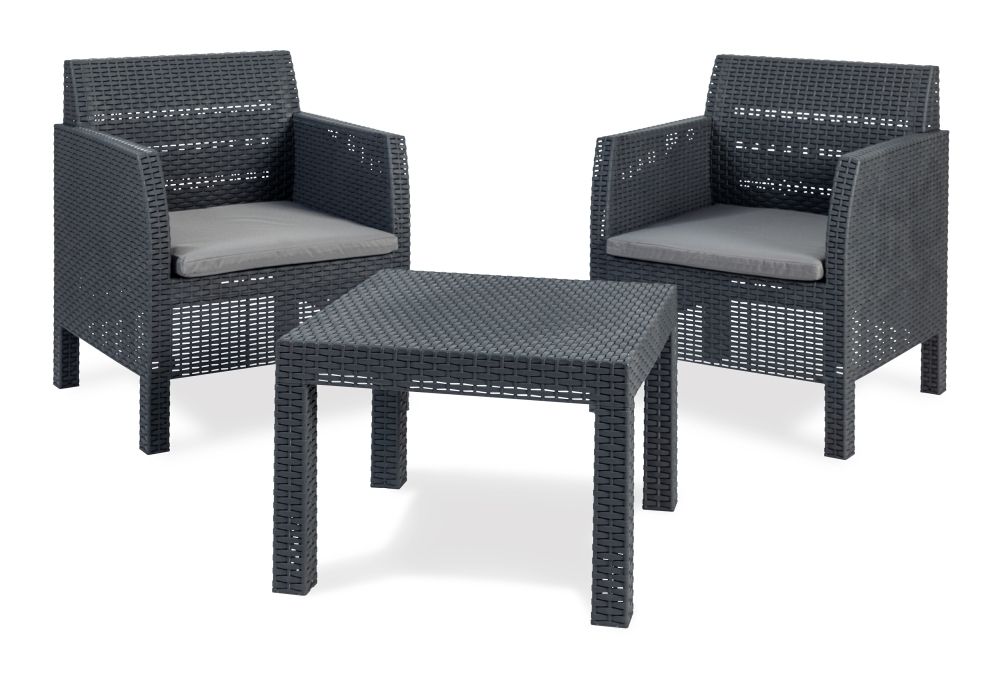 Salon de jardin 2 places Matilde - Anthracite