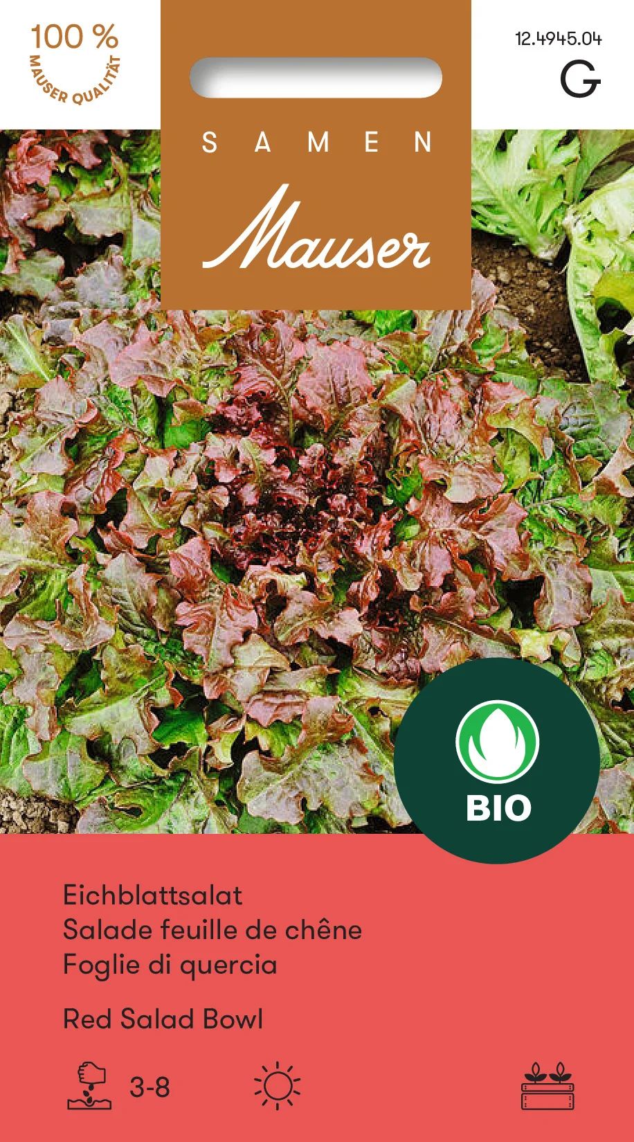 Bourgeon Bio Salade feuille de chêne Red Salad Bowl