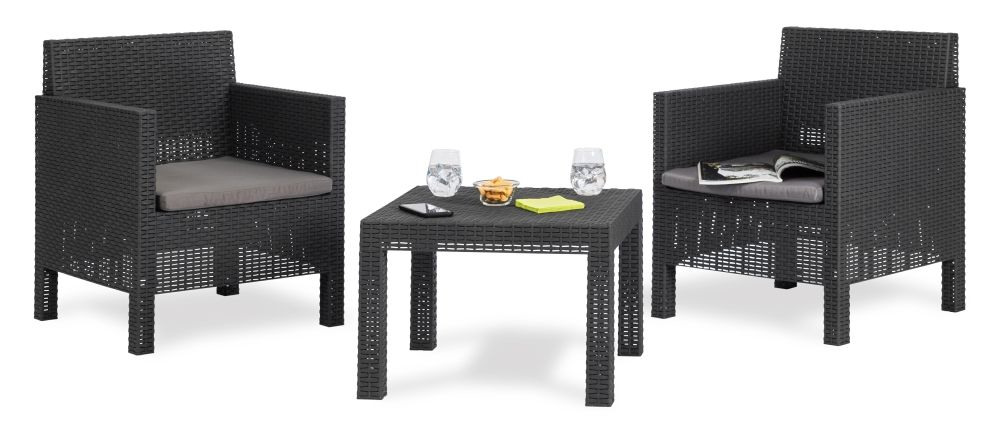Salon de jardin 2 places Penelope - Anthracite