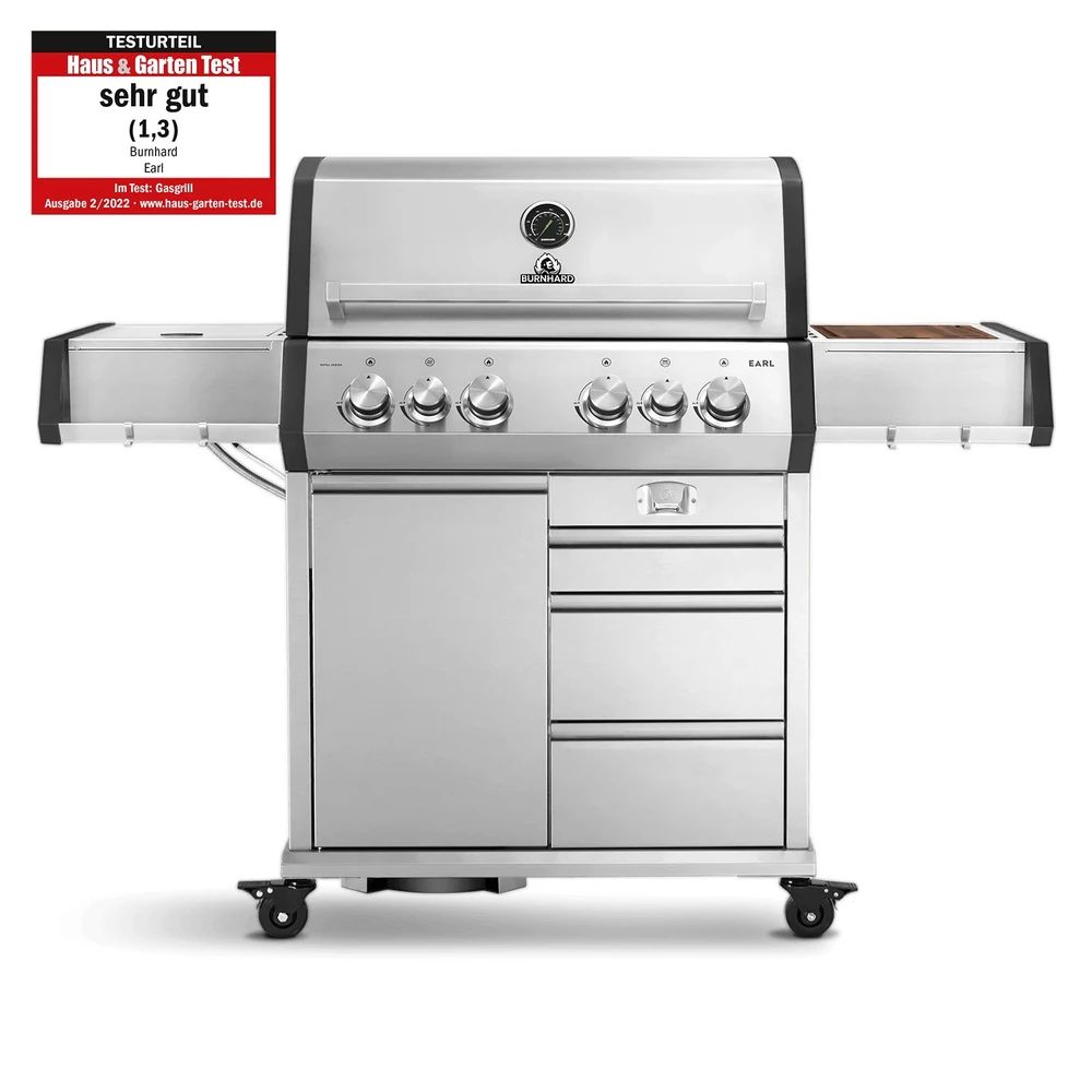 Big EARL Barbecue à gaz premium 4 brûleurs