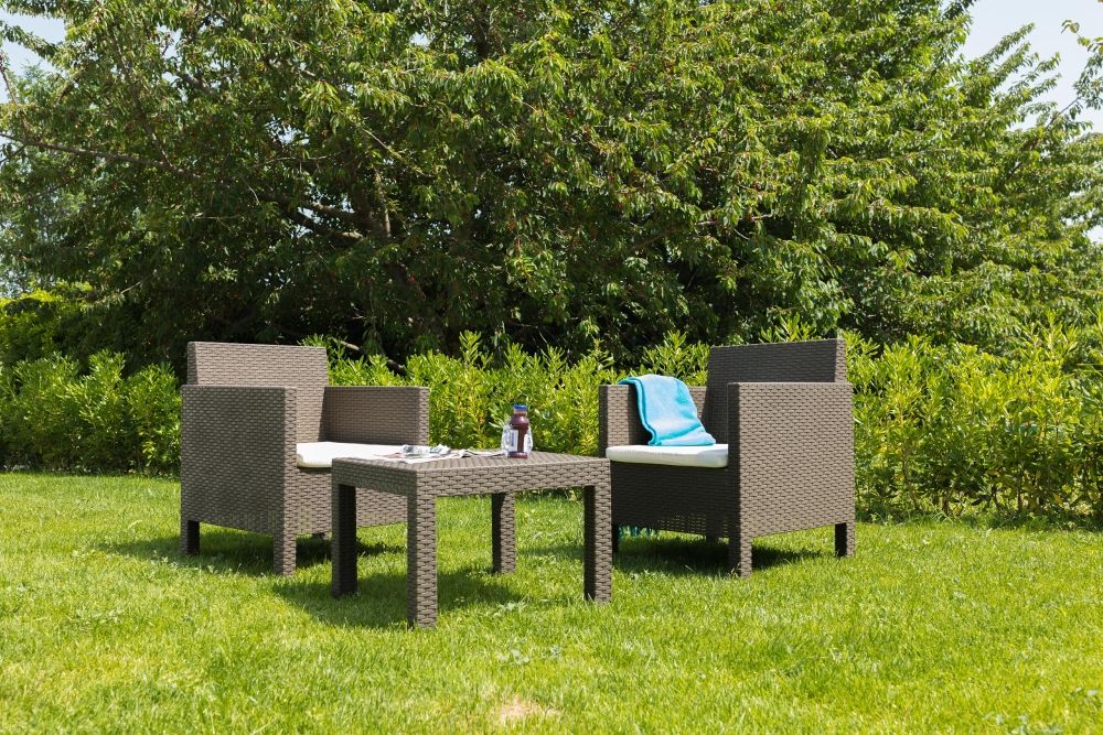 Salon de jardin 2 places Penelope - Marron