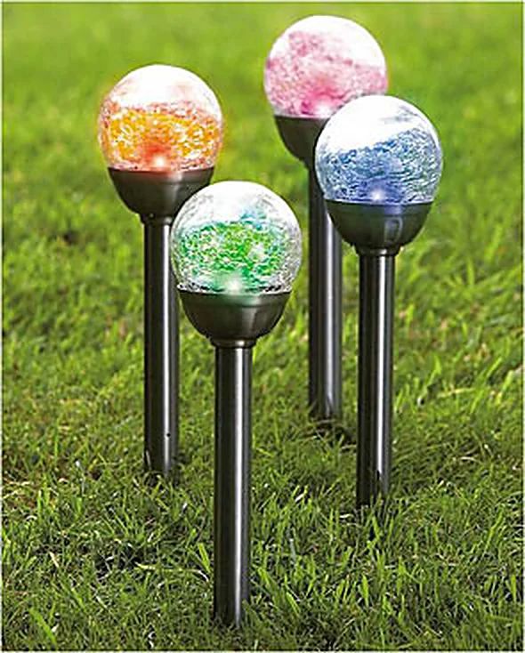 Balise solaire Arc-en-ciel à boule craquelée