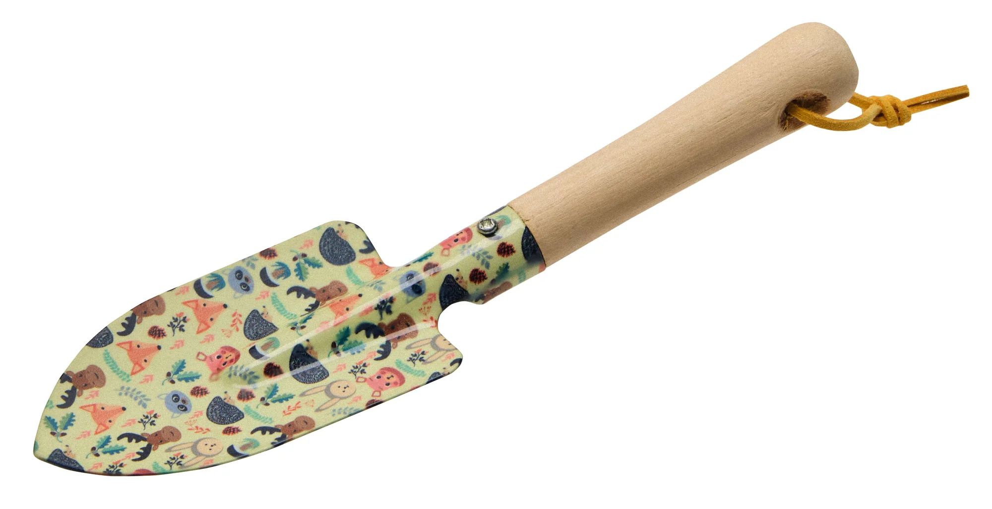 Pelle pour enfants, manche court en bois, motif animaux de la forêt