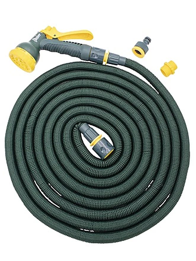 Tuyau d'arrosage extensible 5 m (env. 16,5 m déployé), avec pistolet 8 fonctions