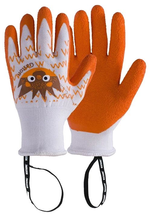 Gant enfant Rostaing « Gaston le hérisson », blanc/orange, 6-8 ans