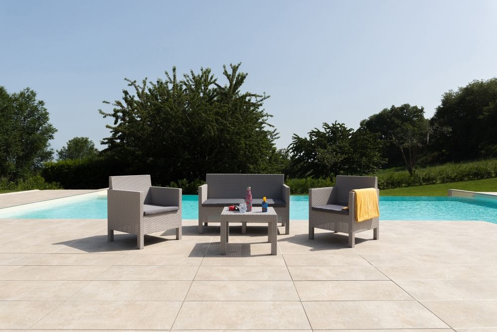 Salon de jardin 4 places Penelope - Taupe gris