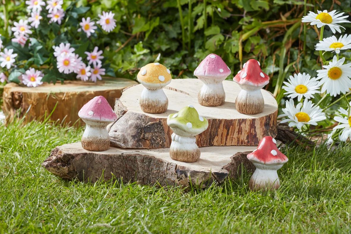 Keramikpilze «DécoShrooms» 6er-Set, 7 cm