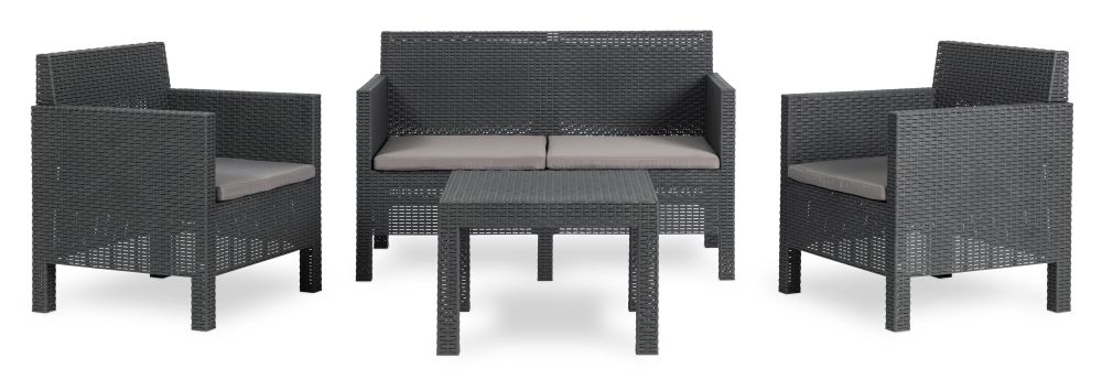 Salon de jardin 4 places Penelope - Anthracite penelope