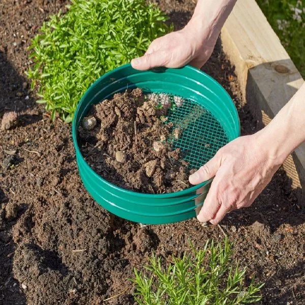 Tamis de jardin en métal, Ø 30 cm (mailles 8 mm)